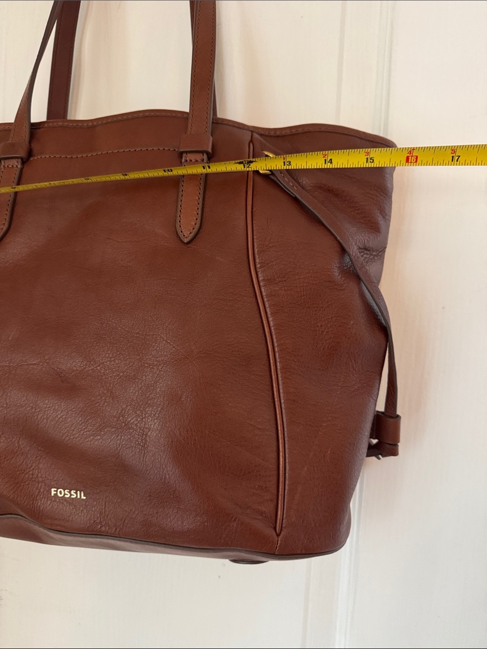 Fossil Chestnut Brown Leather Tote - Picture 2 of 14